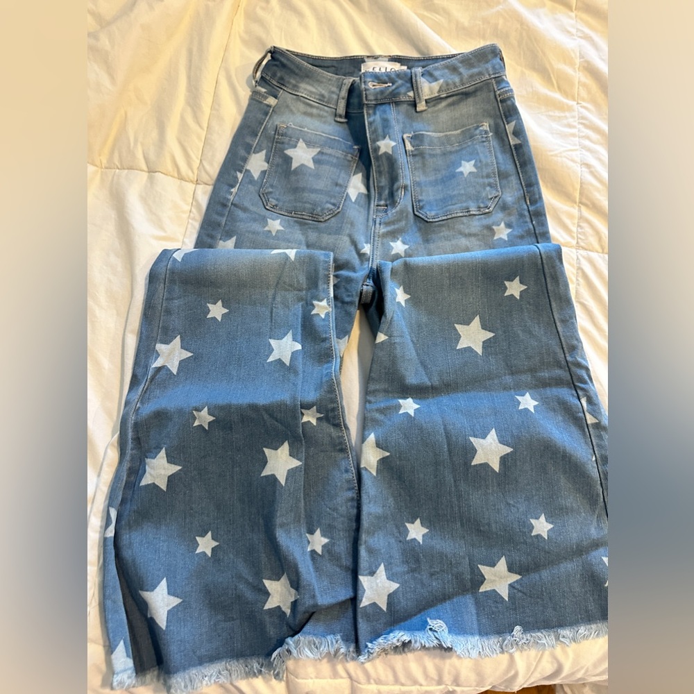 Cello Size 3 High Rise Star Flare Jeans